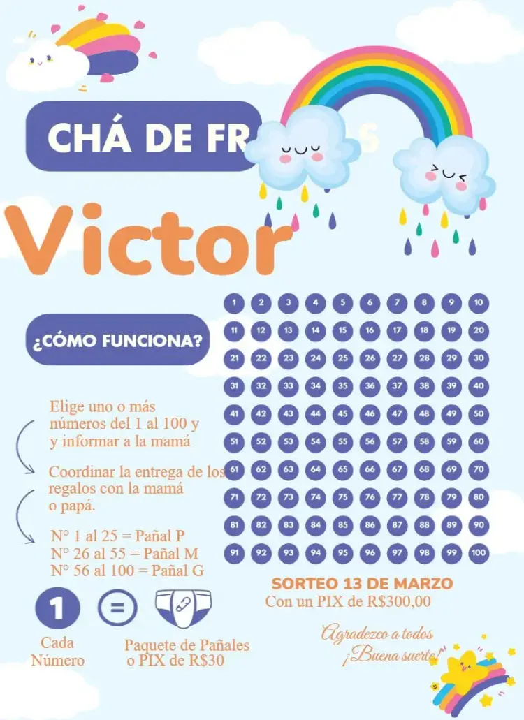 Invitación Lluvia de Amor Arcoíris