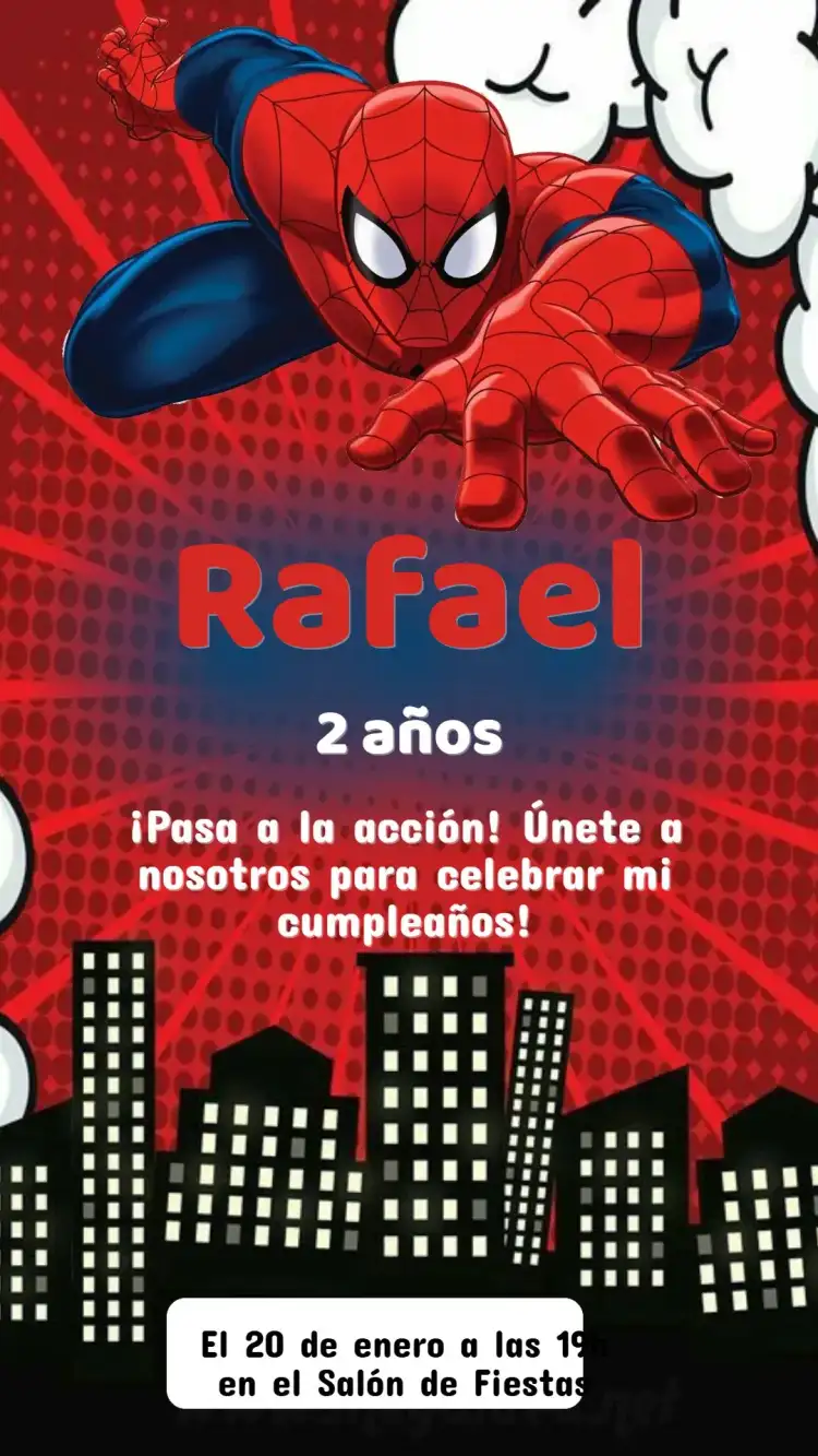 Invitación Cumpleaños - Hombre Araña
