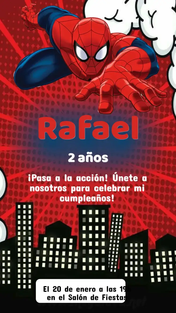 Invitación Cumpleaños - Hombre Araña