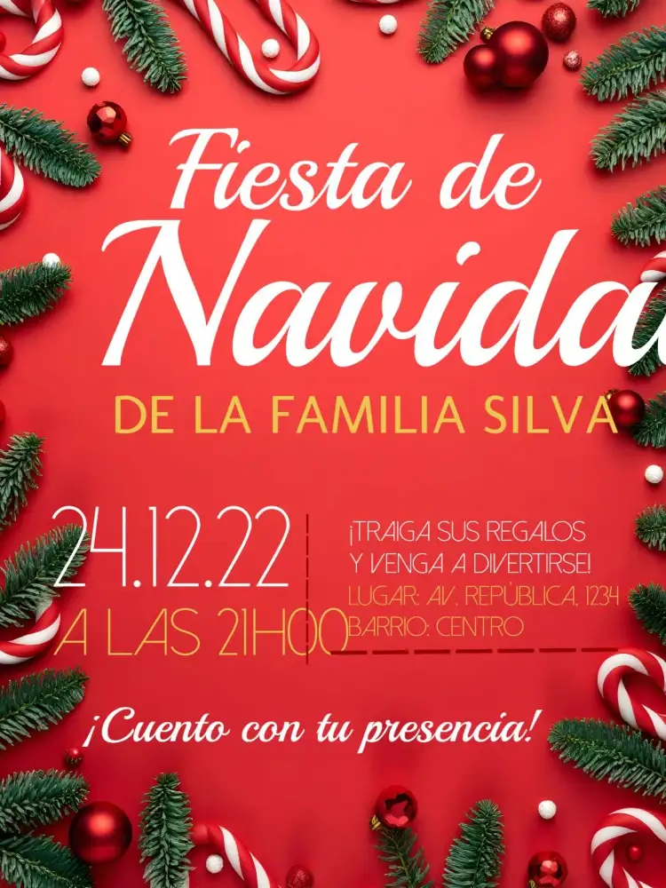 Invitación Fiesta De Navidad Verde – tema Fechas Conmemorativas verde y blanco, minimalista, festivo, moderno, tropical, clásico