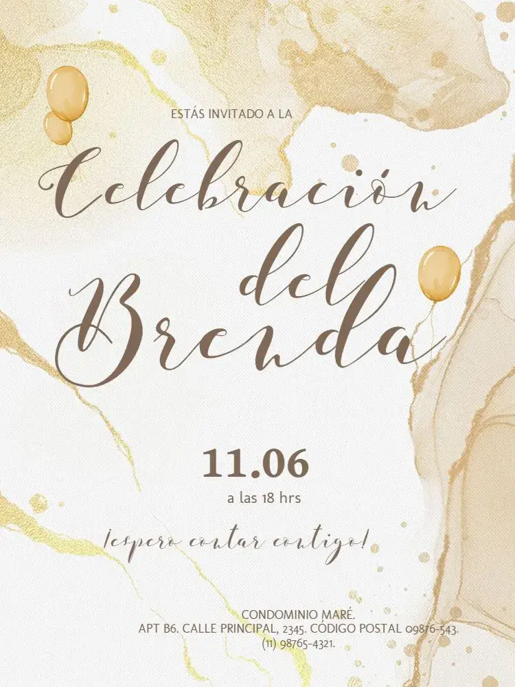 Invitación Fiesta De Acuarela Globo