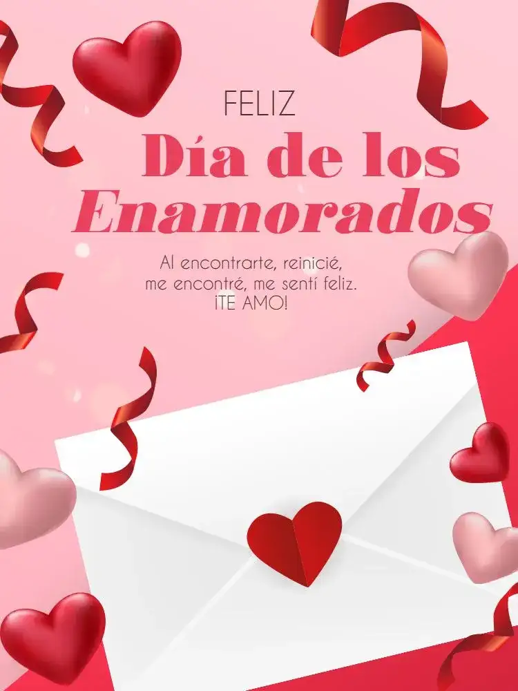 Tarjeta Día De Los Enamorados Corazón Serpentina