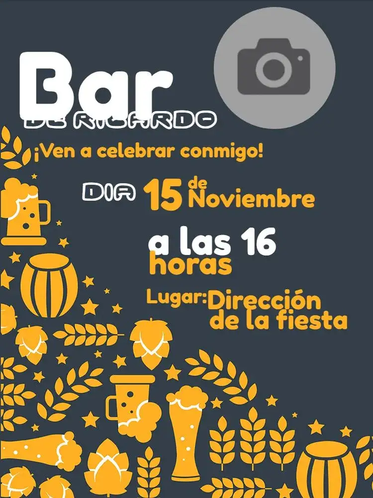Invitación Boteco Bebidas – tema Cumpleaños bar, moderno, descontraído, noturno, carnaval, vintage
