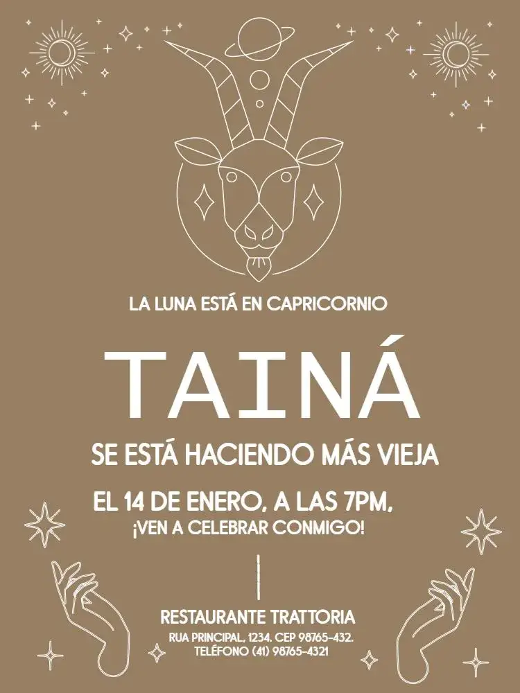 Invitación Signos Capricornio Celebración