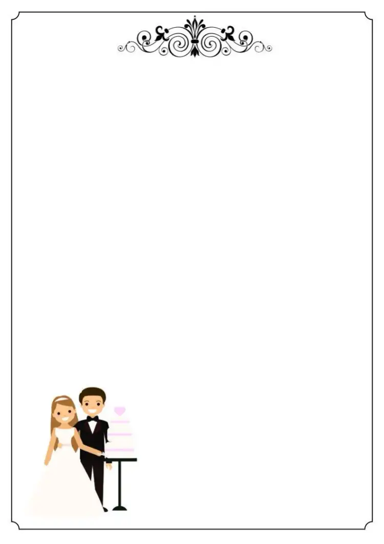 Invitación Marco Para Boda Novios – tema Boda romántico, blanco, arabescos, delicado, minimalista