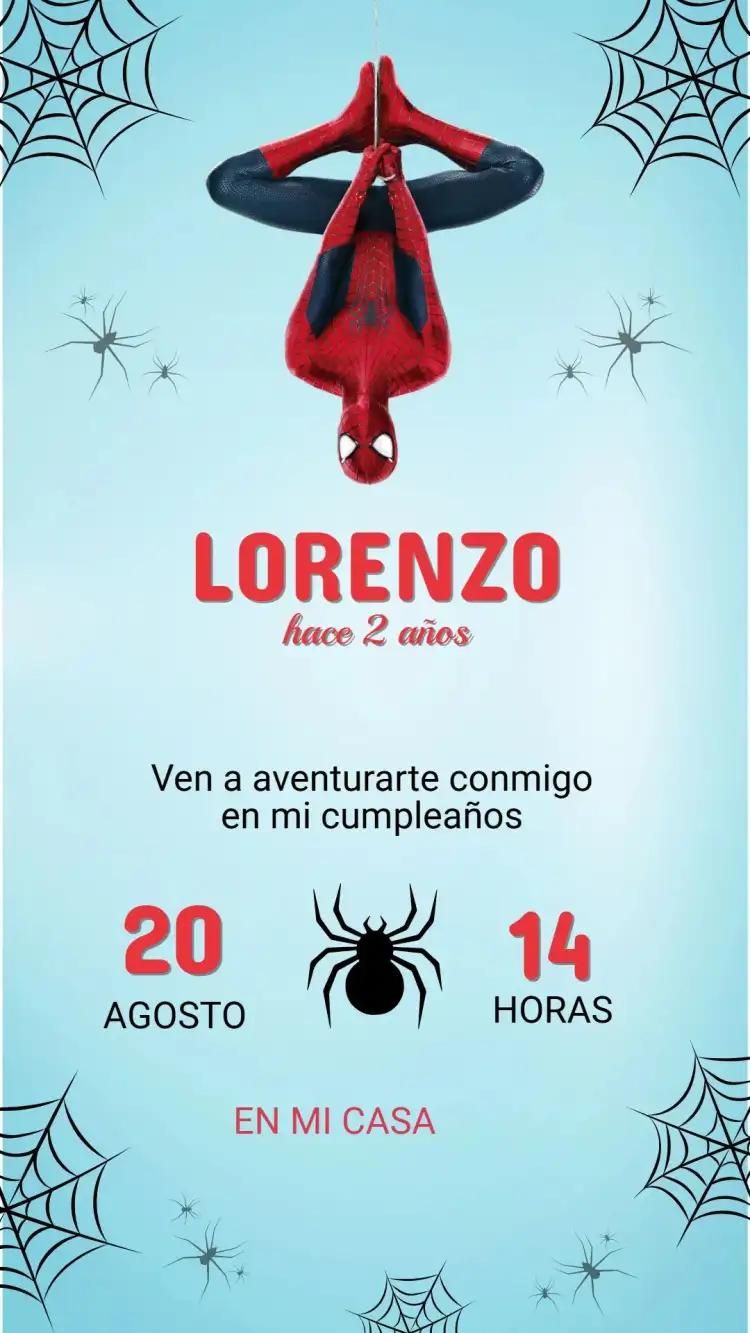 Invitación Cumpleaños - Hombre Araña