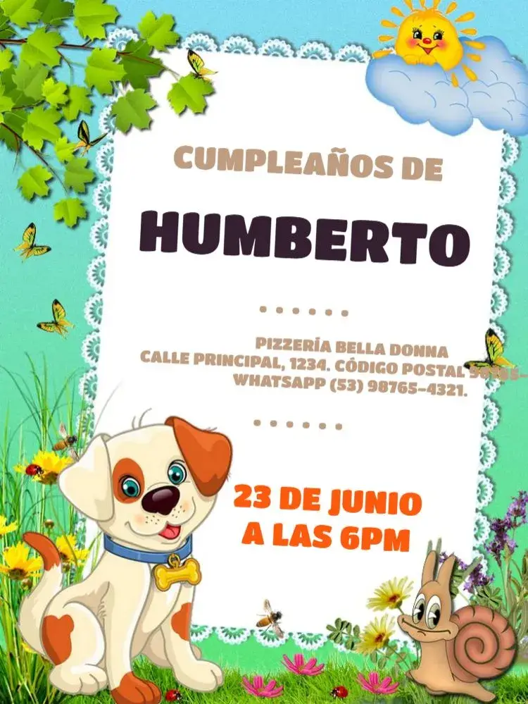Invitación Perro Lúdico Para Editar Colorido