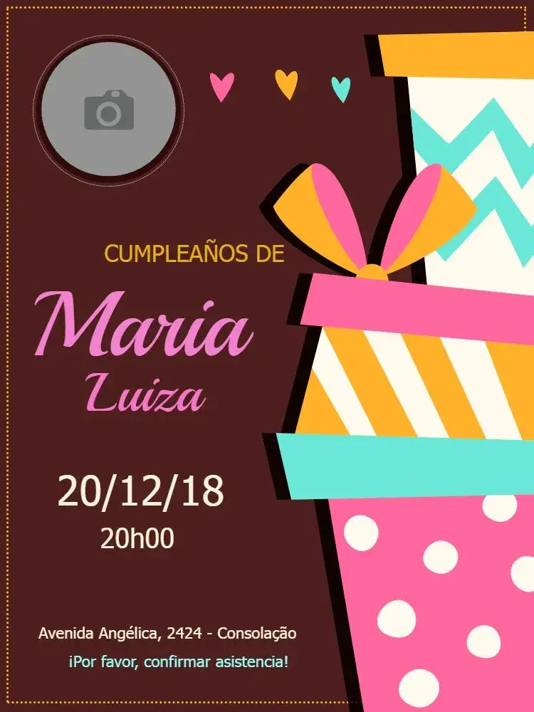 Invitación Foto – tema Cumpleaños colorido, femenino, moderno, alegre, divertido