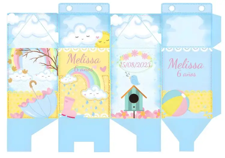 Invitación Cuadro Milk Lluvia De Amor Azul – tema Más buscados azul, rosa, infantil, divertido, moderno
