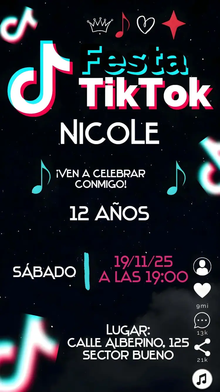 Invitación Tik Tok