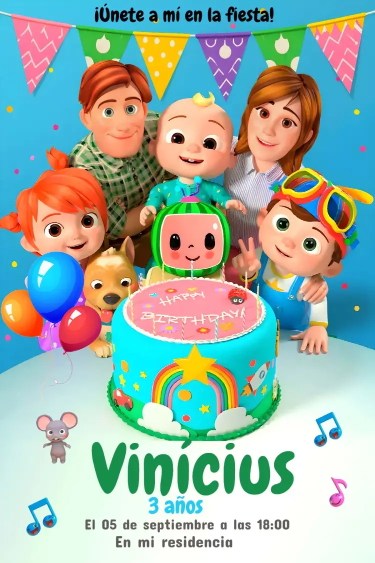 Invitación Cocomelon
