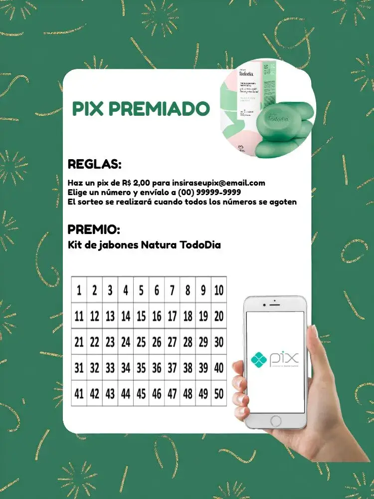 Invitación Pix Premiado Verde editable y personalizable