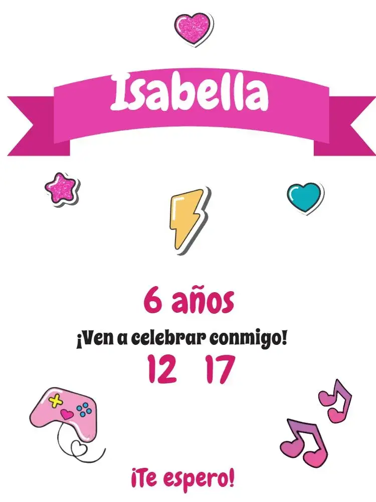 Invitación Digital Clean – tema Cumpleaños Infantil minimalista, moderno, suave, limpio, colorido, divertido