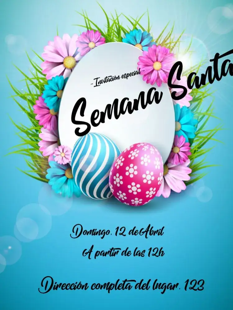 Invitación Celebración de Pascua – tema Fechas Conmemorativas marrón y blanco, gráfico de conejo, huevos coloridos, estilo minimalista, elementos de chocolate, diseño festivo
