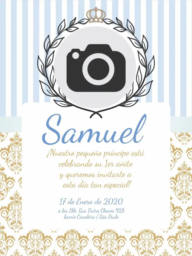 Invitación Príncipe Dorado Pequeño