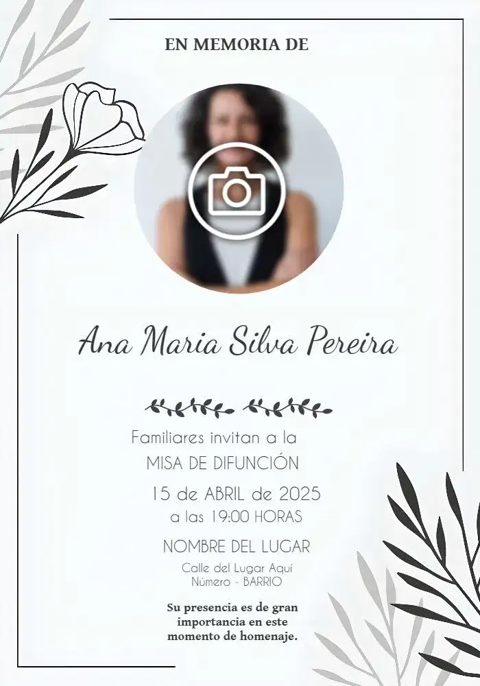Misa De Fallecimiento Con Foto Culto