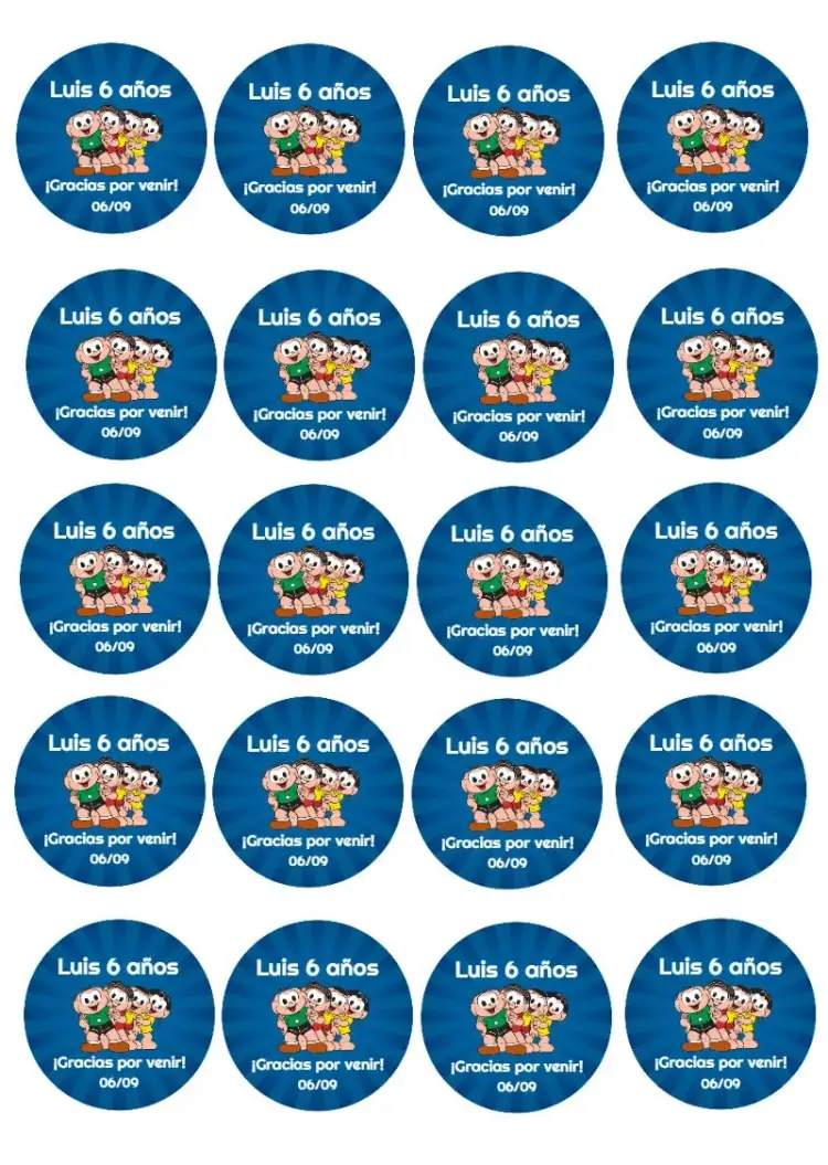Invitación Tag Turma Da Mônica Colorido editable y personalizable