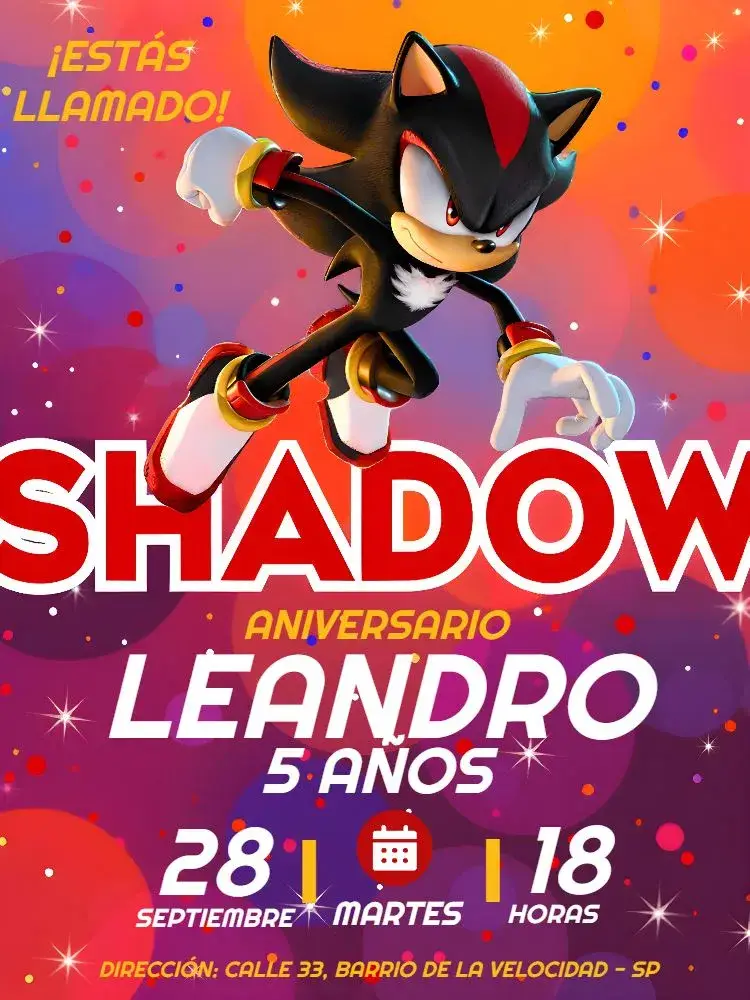 Invitación Shadow Sonic Azul
