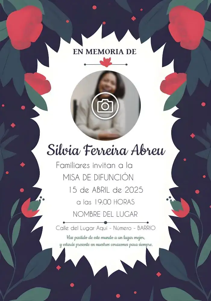 Misa De Fallecimiento Con Foto Estrella
