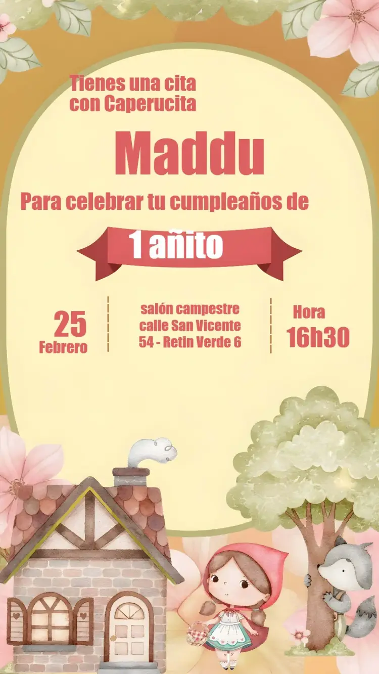 Invitación Caperucita Roja