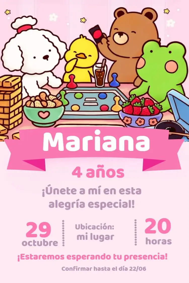 Invitación Bobbie Goods Animales