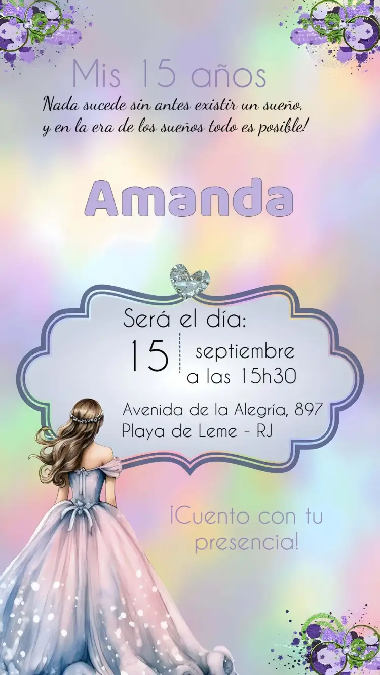 Invitación 15 Años Debutante Azul – tema 15 años azul, elegante, moderno, sutil, feminino, sofisticado