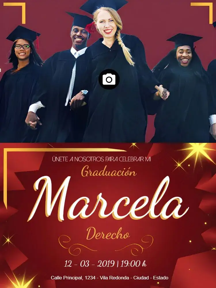 Invitación Graduación Con Foto de Graduación – tema Graduación moderno, elegante, minimalista, colorido, joven, sofisticado