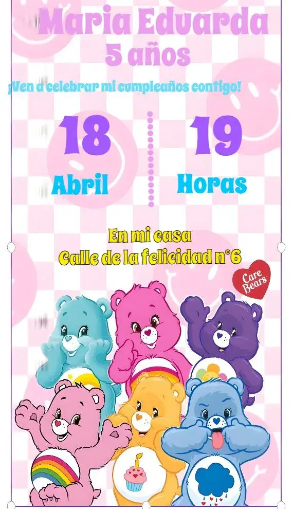 Invitación Ositos Cariñosos Rosa