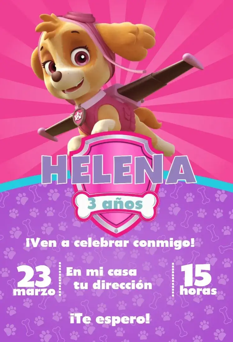 Invitación Patrulla canina niña 6