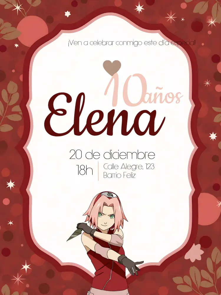 Invitación Naruto Chica