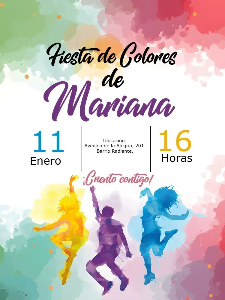 Invitación Feliz Holli Colorido