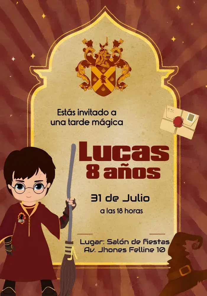 Invitación Fiesta de Harry Potter