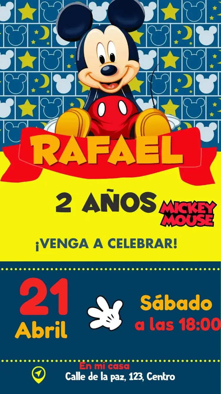 Invitación Mickey Mouse
