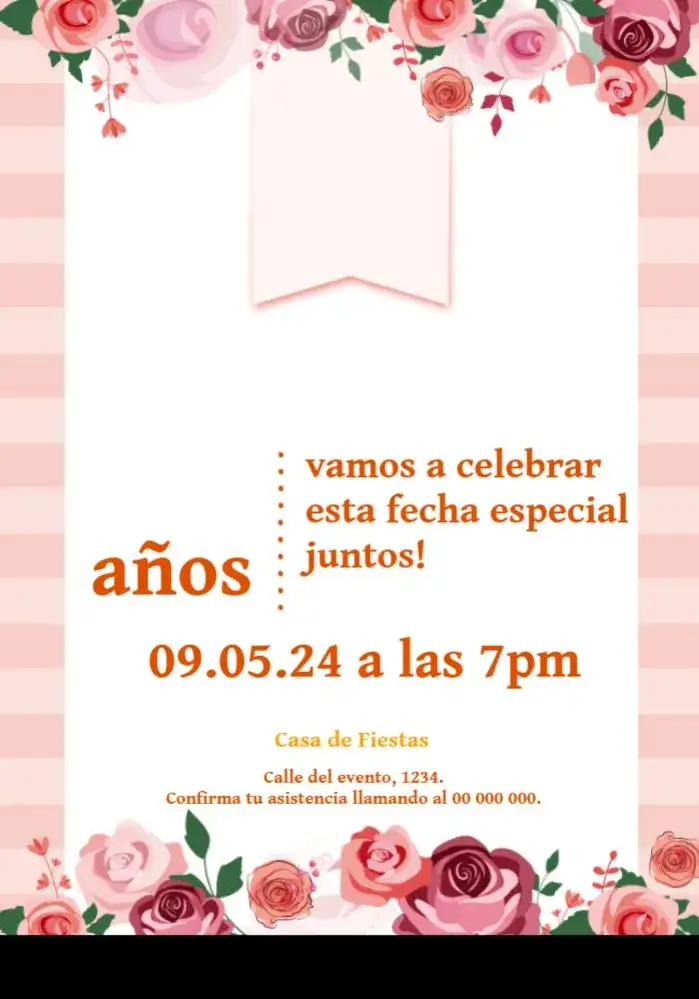 Invitación Floral 26 Años Personalizado – tema 15 años floral, vibrante, alegre, moderno, festivo, colorido