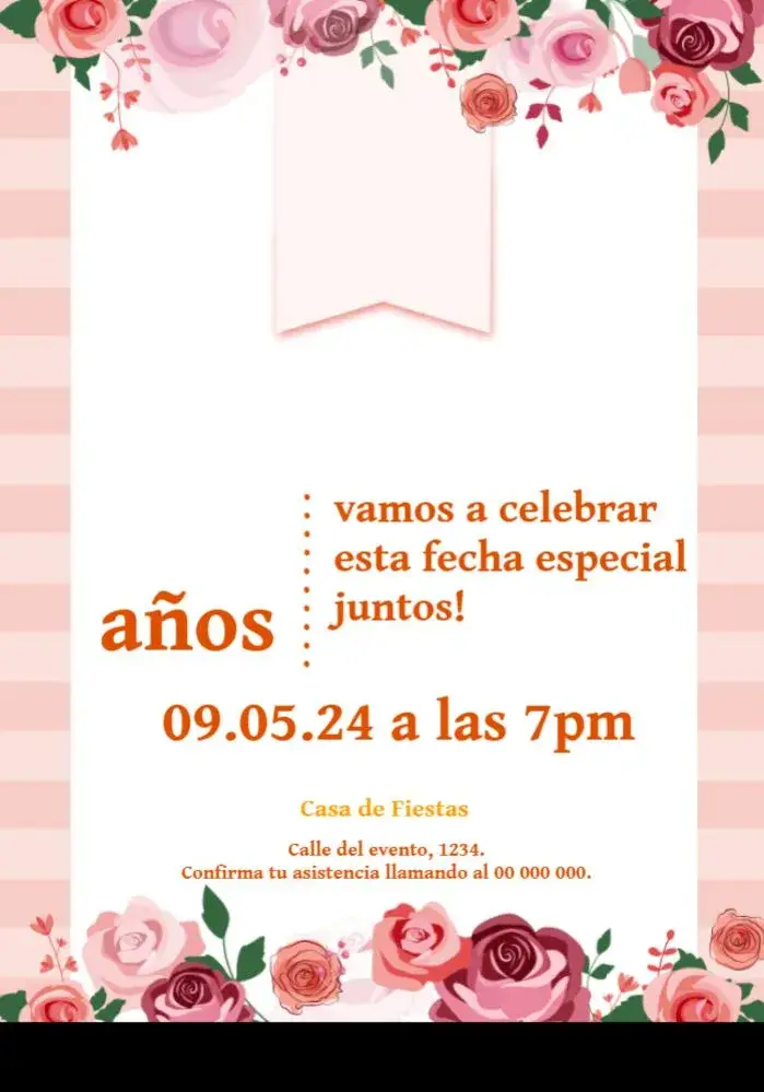 Invitación Floral 26 Años Personalizado