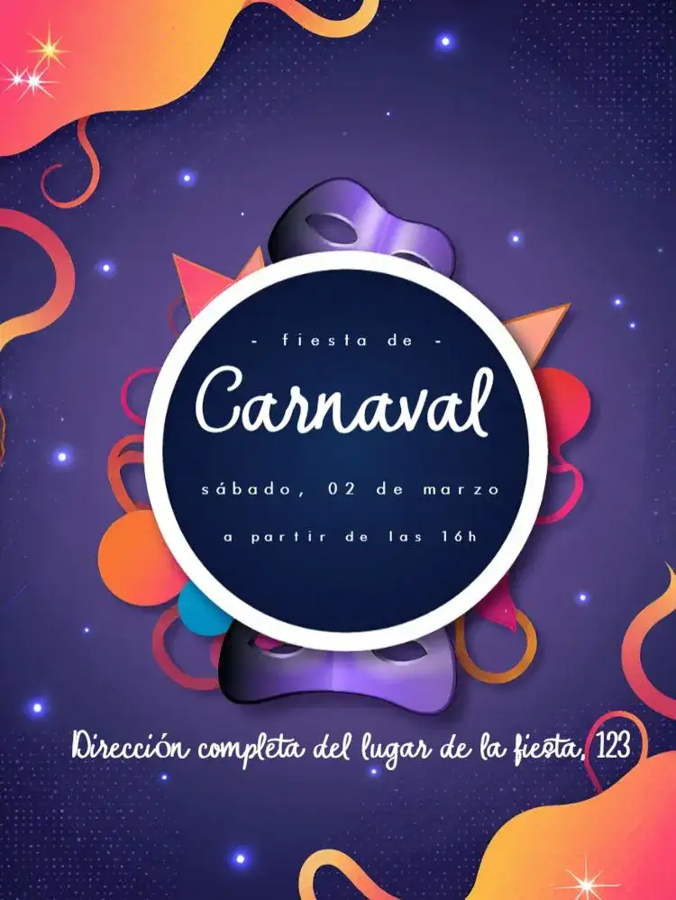 Invitación Carnaval Brasileña – tema Fechas Conmemorativas colorido, vibrante, festivo, tropical, brasileiro, divertido