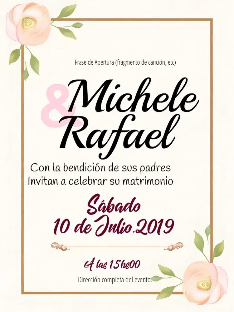 Invitación Boda Floral Rosa – tema Boda floral, romántico, delicado, acuarela, moderno, elegante