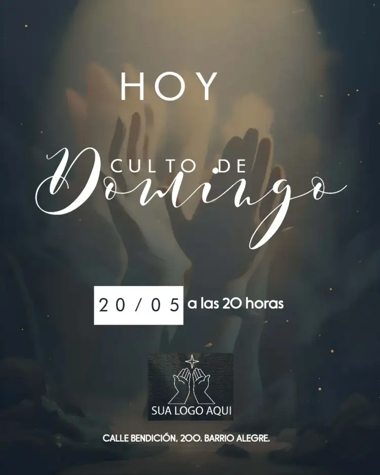 Arte Para Culto De Domingo Iglesia Evangélica
