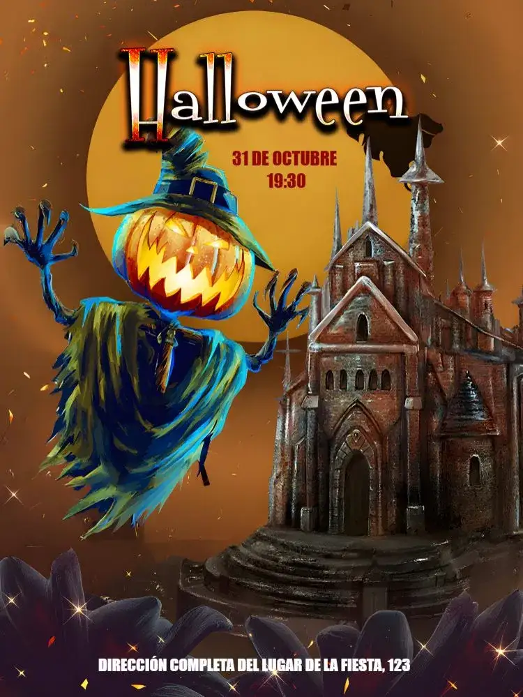 Invitación Halloween Horror – tema Fechas Conmemorativas oscuro, gótico, fantasía, terror, vintage