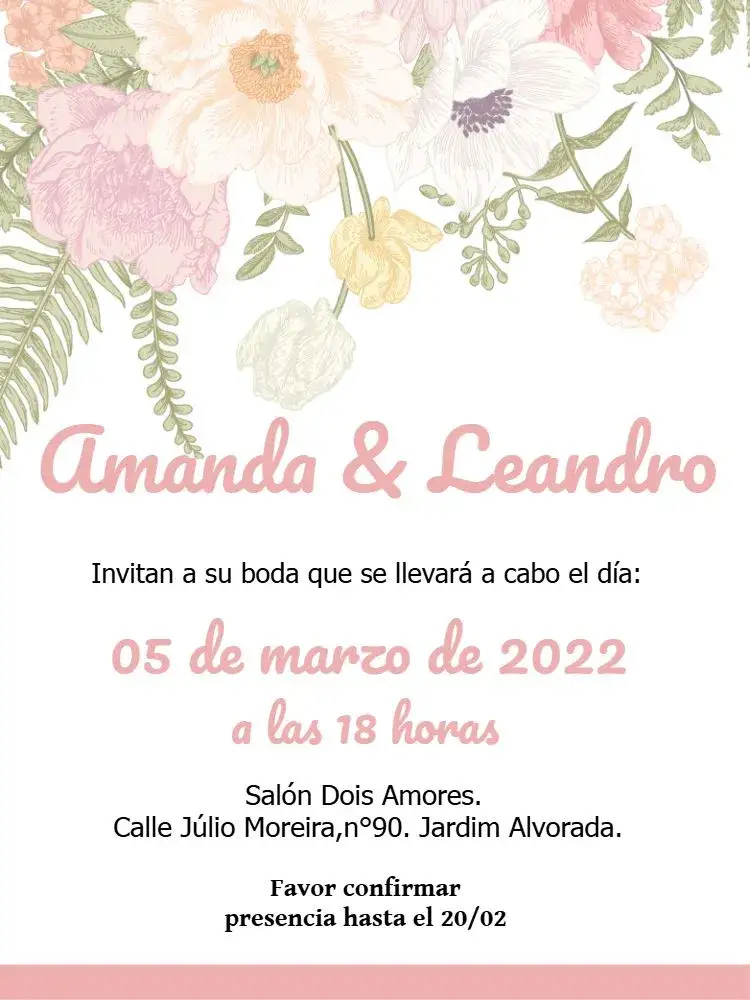 Invitación Boda Floral Verde – tema Boda floral, verde, romántico, delicado, colorido, natural