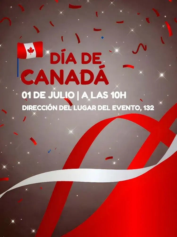 Invitación Día Del Canadá Internacional – tema Fechas Conmemorativas rojo y blanco, patriótico, moderno, minimalista, alegre, festivo