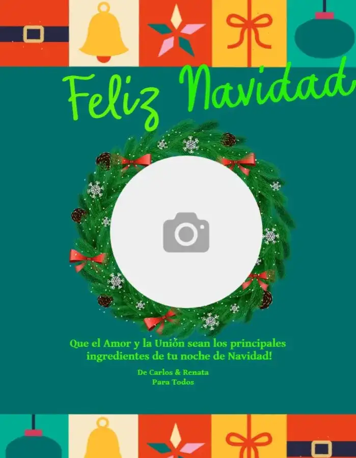 Tarjeta De Feliz Navidad con Foto de Noel Clásico