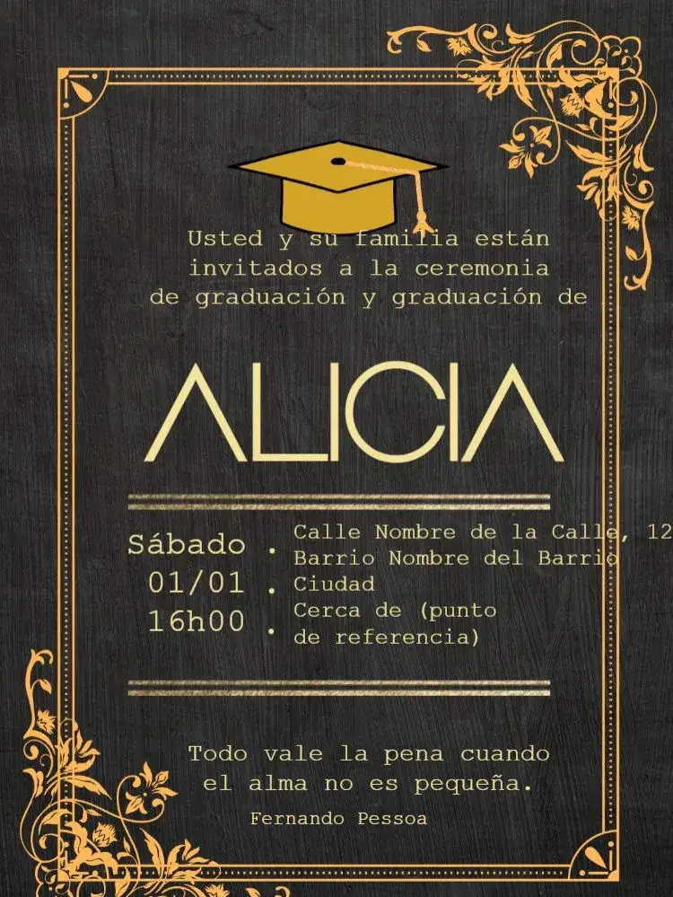 Invitación Graduación Virtual Marco – tema Graduación graduación, elegante, académico