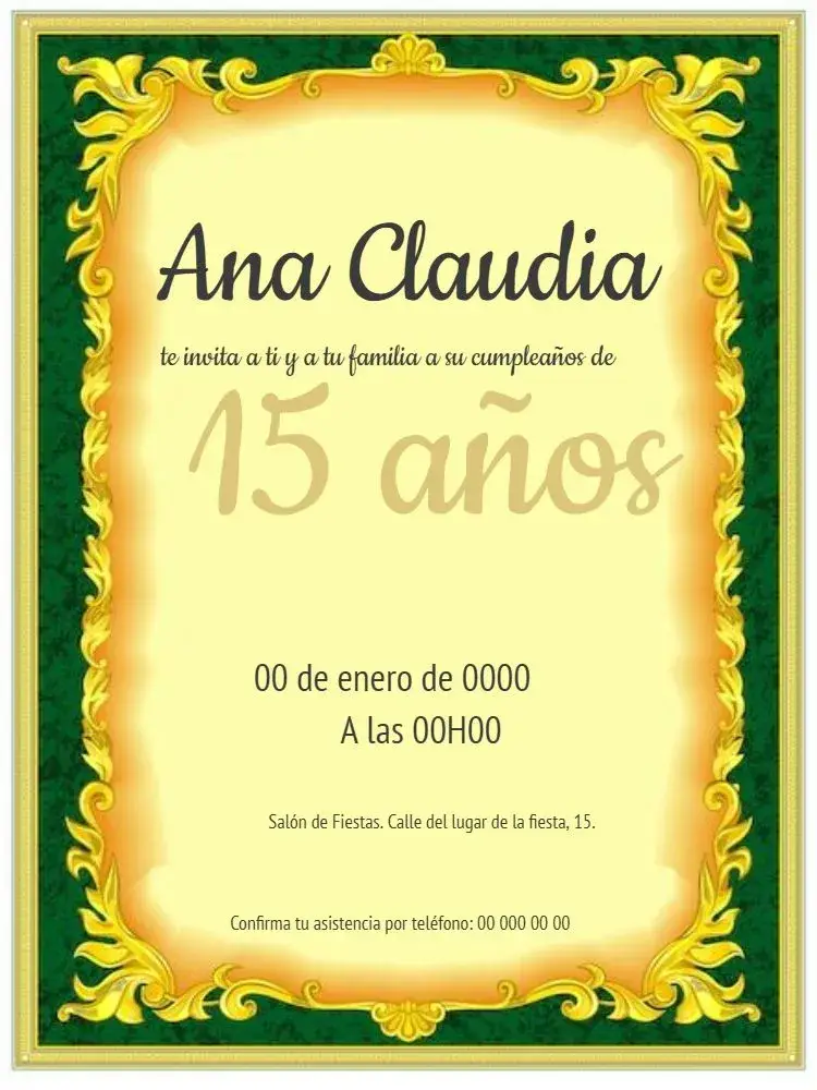 Invitación 15 Años Para Editar Celebración