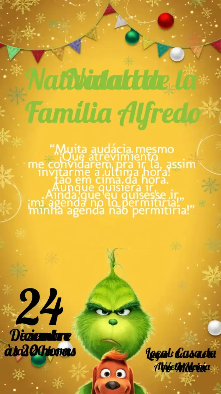 Invitación Fiesta De Navidad Grinch Verde – tema Fechas Conmemorativas rojo, verde, divertido, humorístico, festivo, colorido