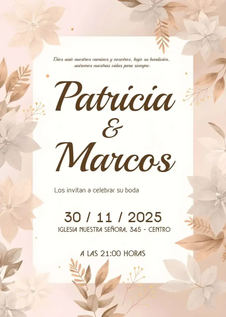 Invitación Boda Rosa