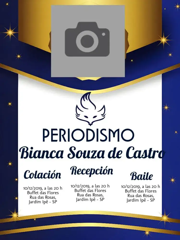 Graduación Periodismo Con Foto Dorado