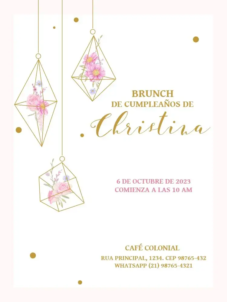 Invitación Delicado Geométrico Fiesta