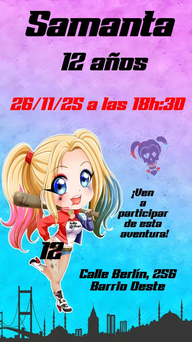 Invitación Arlequina