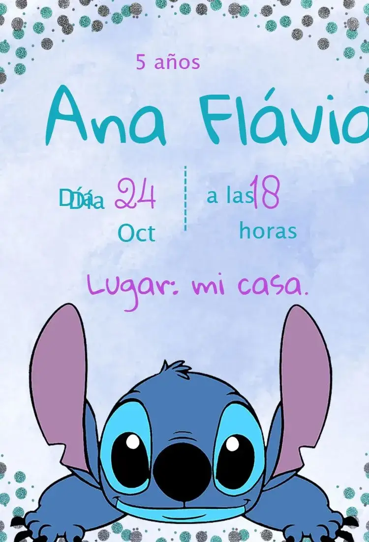 Invitación cumpleaños Stitch